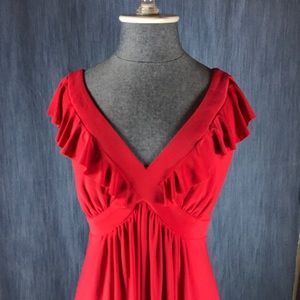 Evan Picone petite S 10 red party dress V-neck